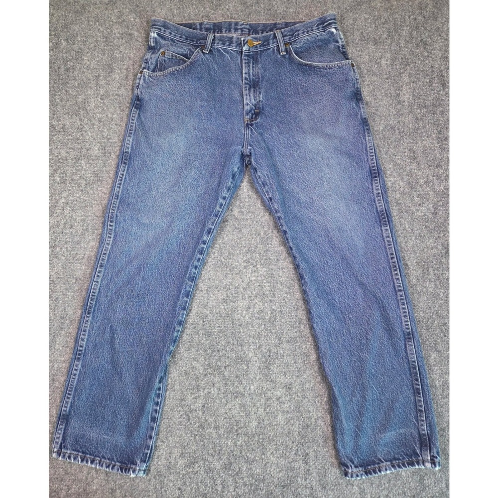 Wrangler Jeans Mens 34x28 Blue Premium Quality‎ Comfort Guaranteed Straight Leg
